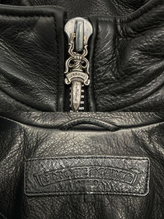【美品】CHROME HEARTS パーフェクトレザーシングルレザー　S CHROME HEARTS クロムハーツ パーフェクト シングルライダース