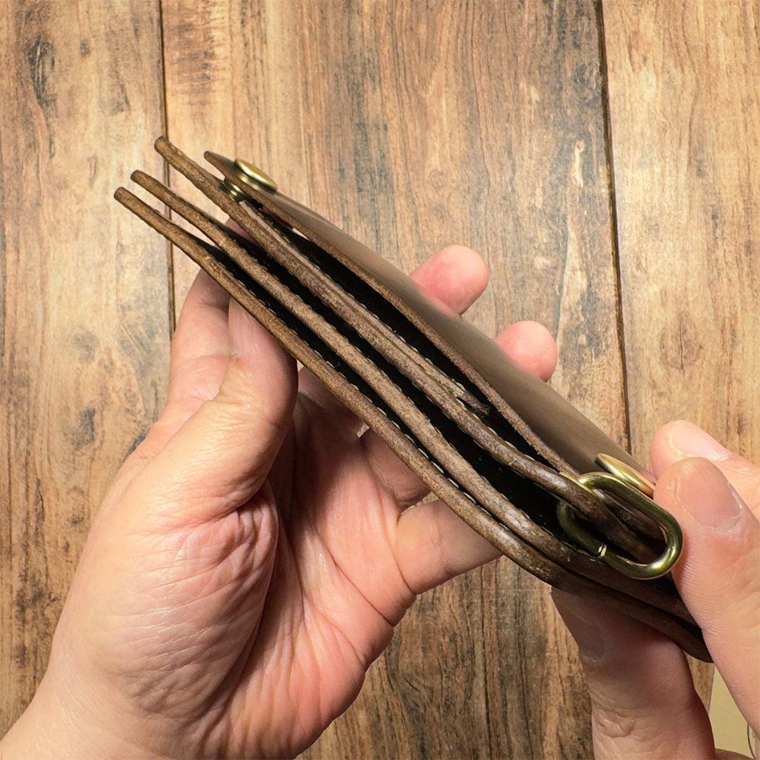 茶芯・馬革・シボ】トラッカーウォレット ロング 受注生産】ミドル