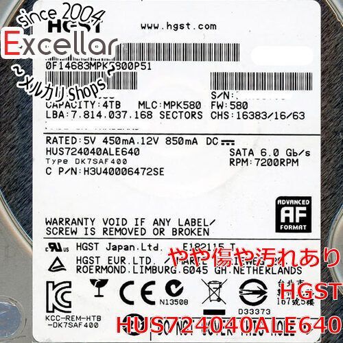 bn:13] HITACHI製HDD HUS724040ALE640 4TB SATA600 7200 2000