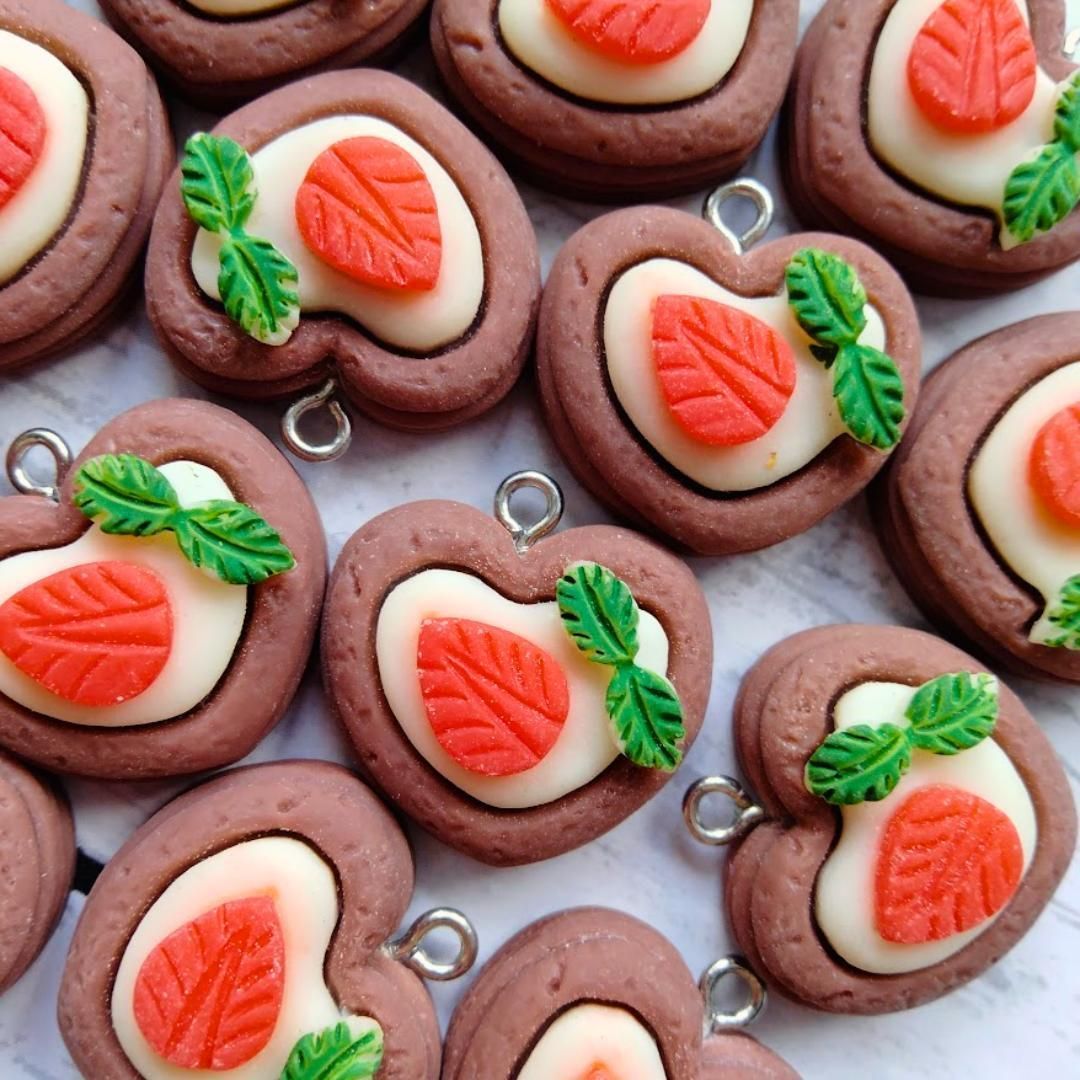 ♡チキン南蛮バーガーCookie♡こいぬ　フェイクスイーツ　チャーム　樹脂粘土 ♡チキン南蛮バーガーCookie♡こいぬフェイクスイーツチャーム