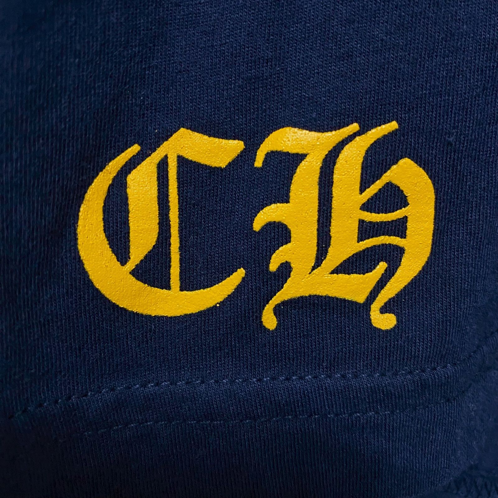 【希少】CHROMEHEARTS クロムハーツ　ダガー　ロンT Tシャツ　紺黄 希少】CHROMEHEARTS クロムハーツ ダガー ロンT Tシャツ 紺黄
