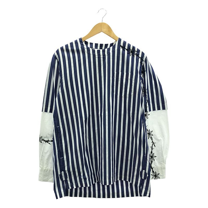 sacai Dr.Woo ストライプシャツ 刺繍 19SS サイズ1 sacai - sacai