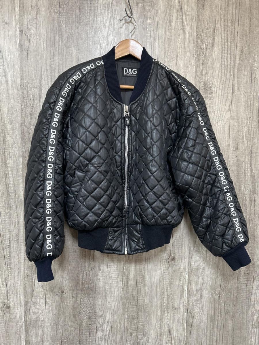 Dolce-Gabbana ドルチェ＆ガッバーナ 刺 ショート キルティング ジャケット 黒 ◆ ◎メンズ