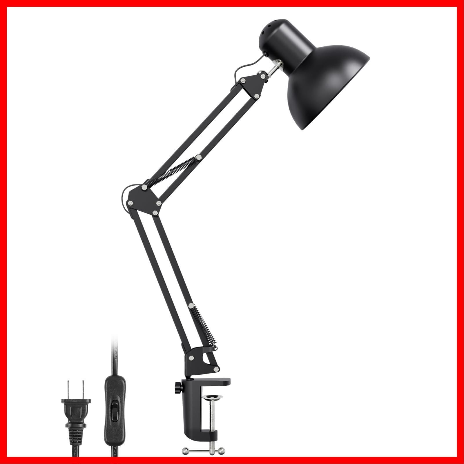 【数量限定】E26口金 電球別売り【目に優しい/led電球/スマート電球/植物育成用ライト対応/ランプ交換可能/電源コード160cm】 卓上ライト人気 スイング 高輝度 アームスタンド おしゃれ スタ