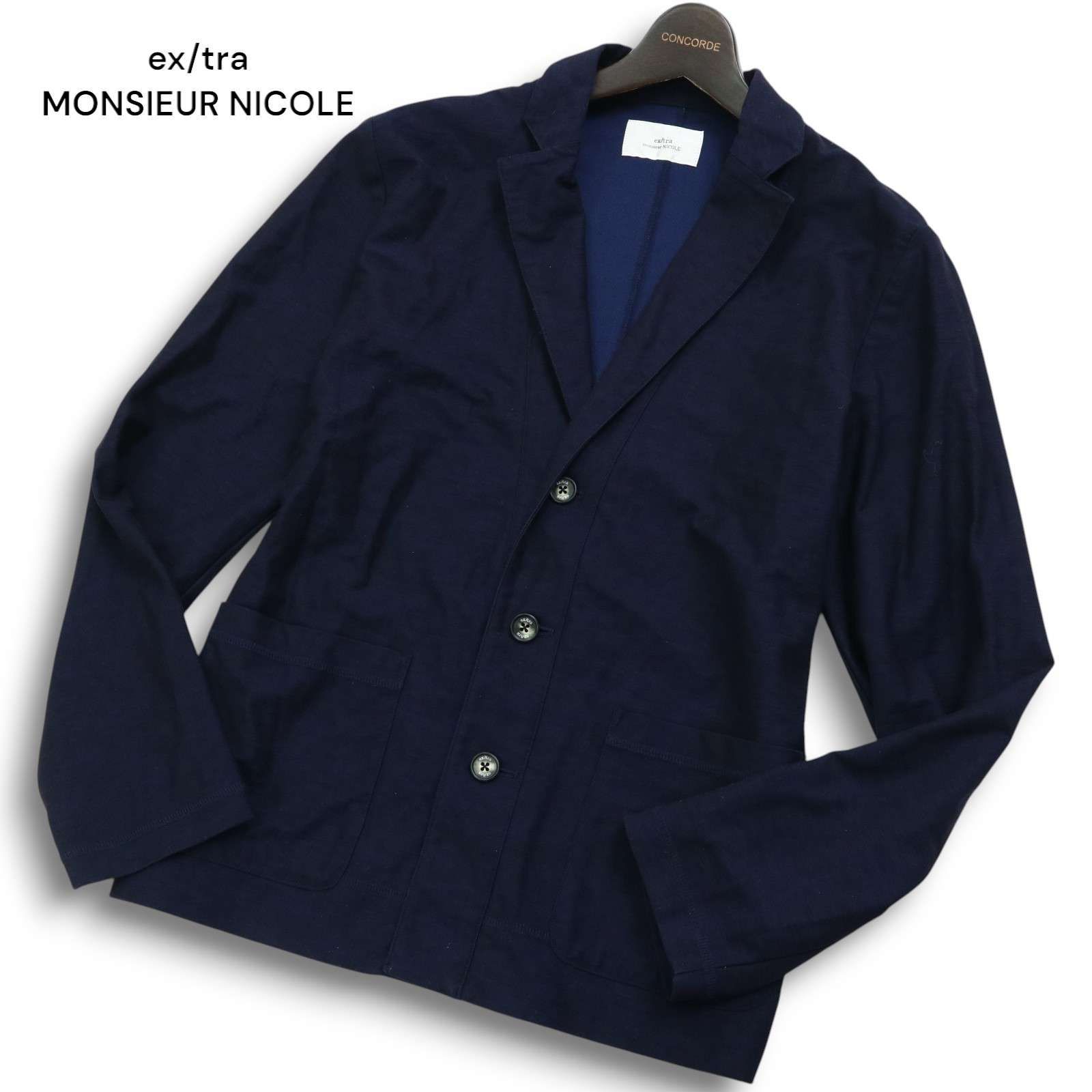 極美品 monsieur NICOLE ムッシュニコル テーラードジャケット L ムッシュニコル テーラードジャケット 軽量 薄手 ストレッチ