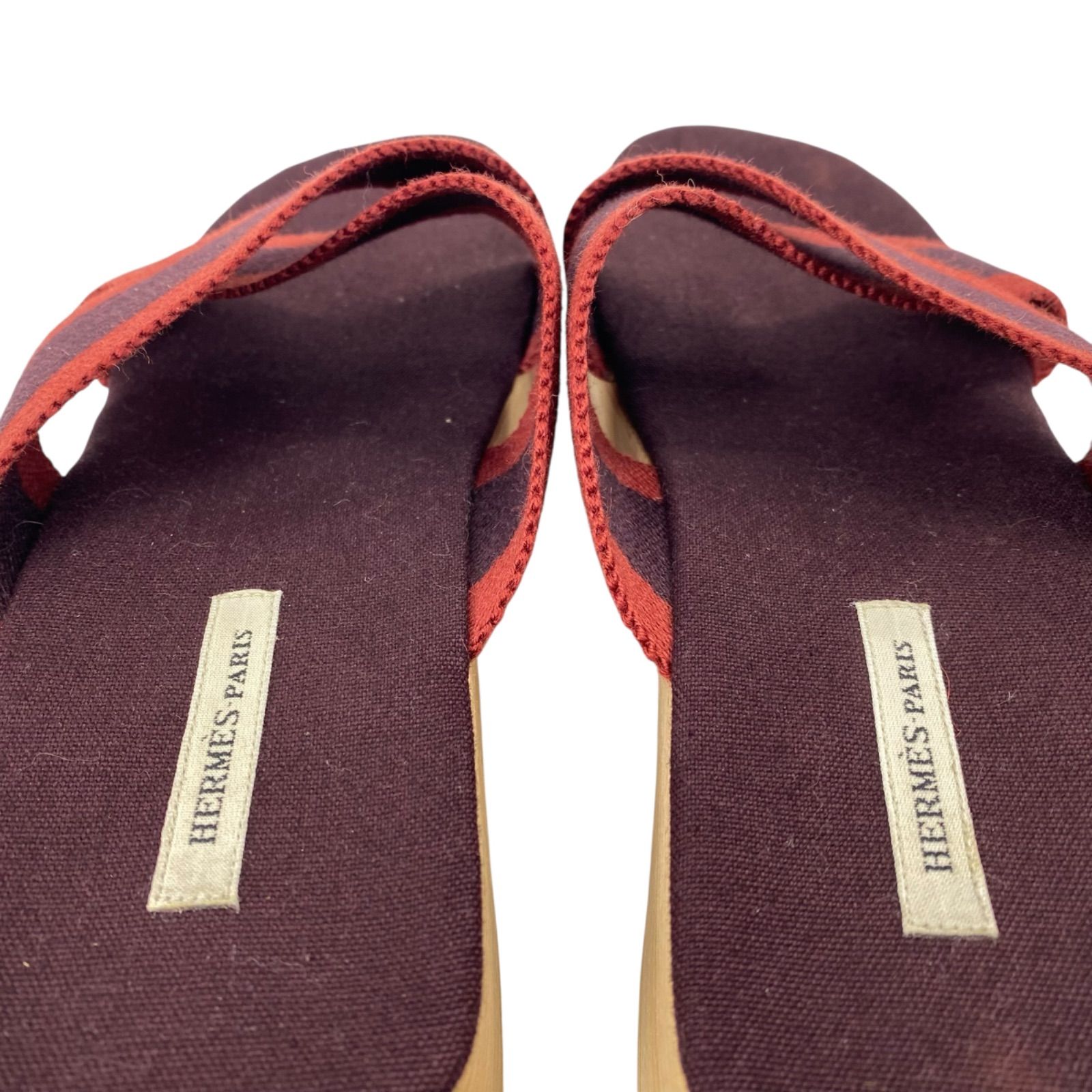○美品 HERMES エルメス フールトゥ ウッドソール サンダル size38 