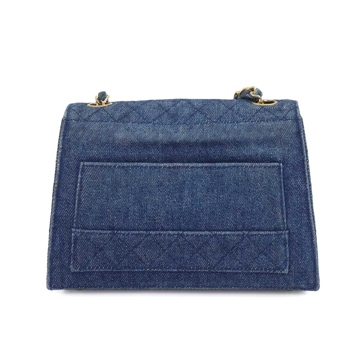 シャネル CHANEL チェーン ショルダー バッグ デニム ブルー