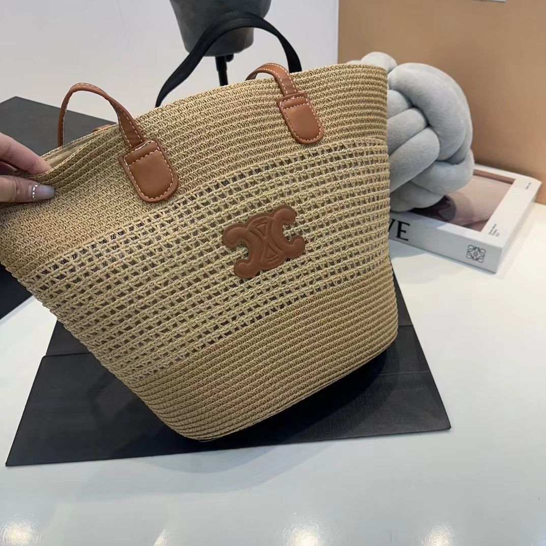 セリーヌ CELINE ショルダーバッグ わら編みの包み