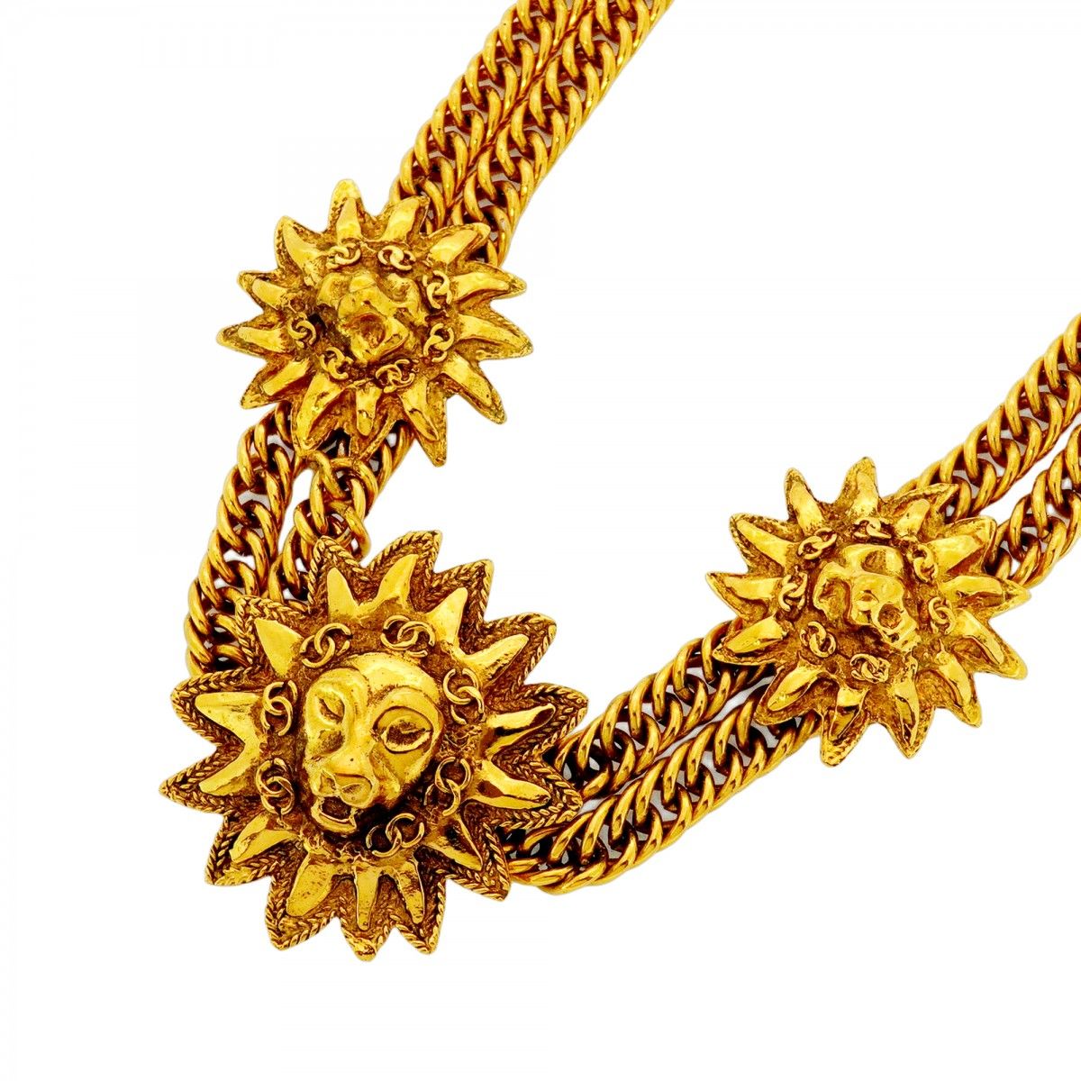 5jib0682 シャネル チョーカー ヴィンテージ ココマーク ライオンモチーフ GPメッキ ゴールド レディース