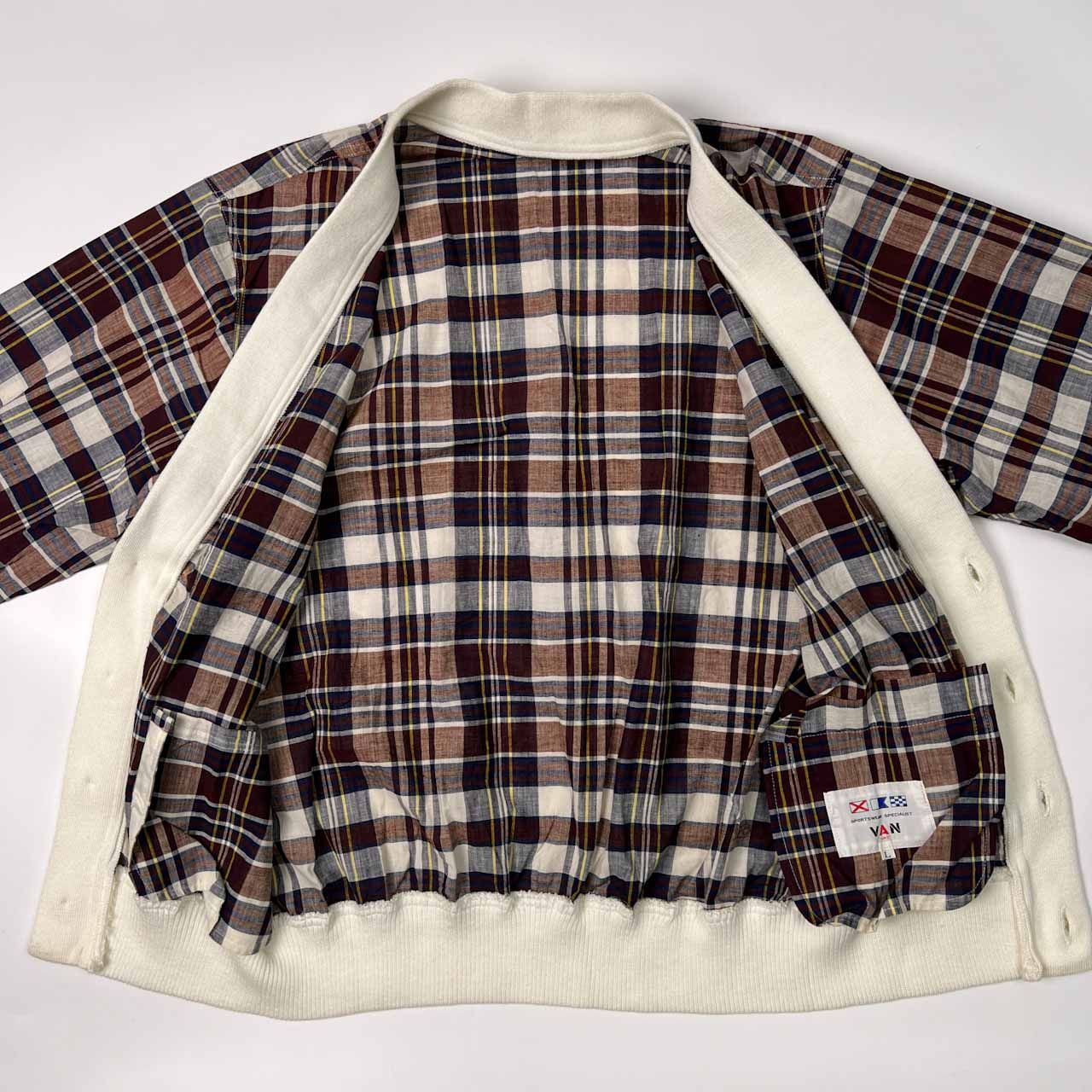 70s 当時物 VAN JAC ヴァンヂャケット SPORTSWEAR マドラスチェック柄 