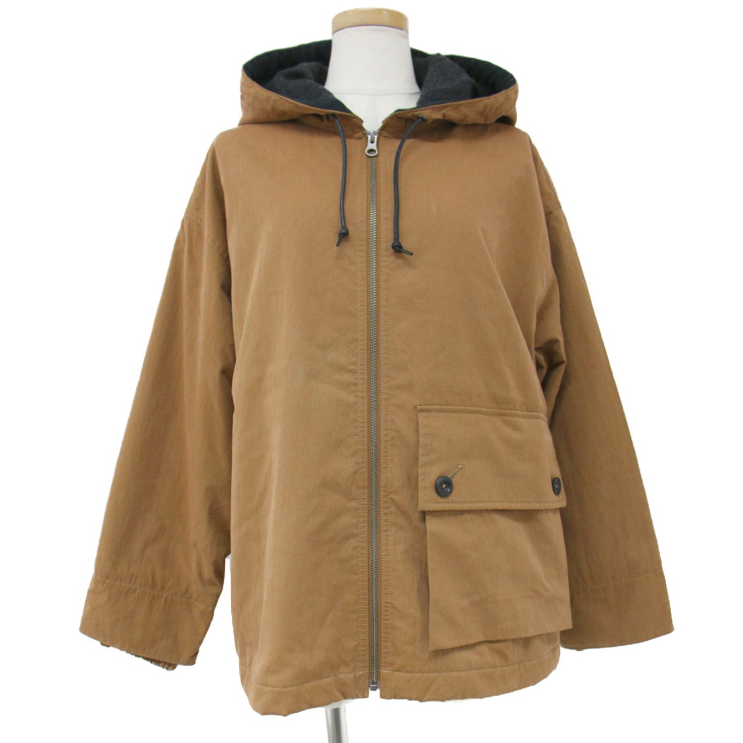 MHL マーガレットハウエル　ブラウン　ライトブルゾン　Mサイズ MHL. MARGARET HOWELL エムエイチエル マーガレットハウエル