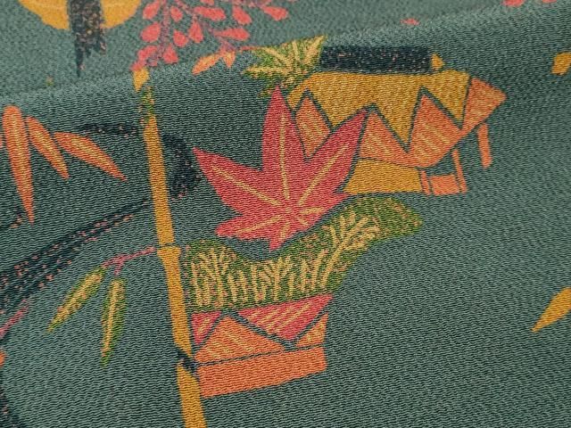 平和屋着物□上質な小紋 霞文 鬼しぼ縮緬 正絹 逸品 未使用