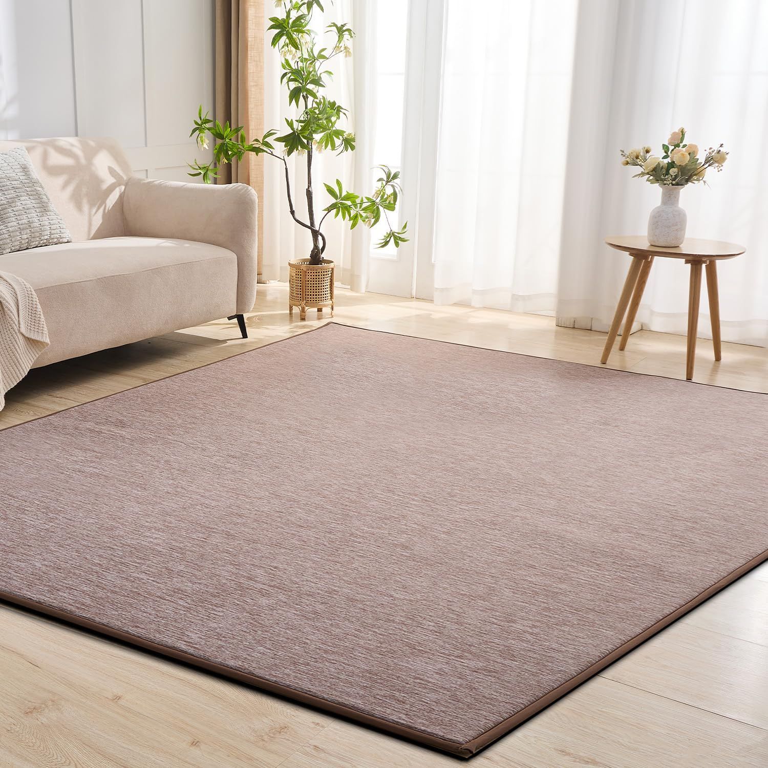 Size 約180X180CM 2畳 _Color ブラウン 楽暮屋 カーペット ラグ 夏用 ラグマット 2畳 厚手 接触冷感 ラグ 洗える 厚13mm 約180×180 cm 滑り止め 防水 通気性 速乾 ホルムアルデヒドフリー ひんやり じゅうたん