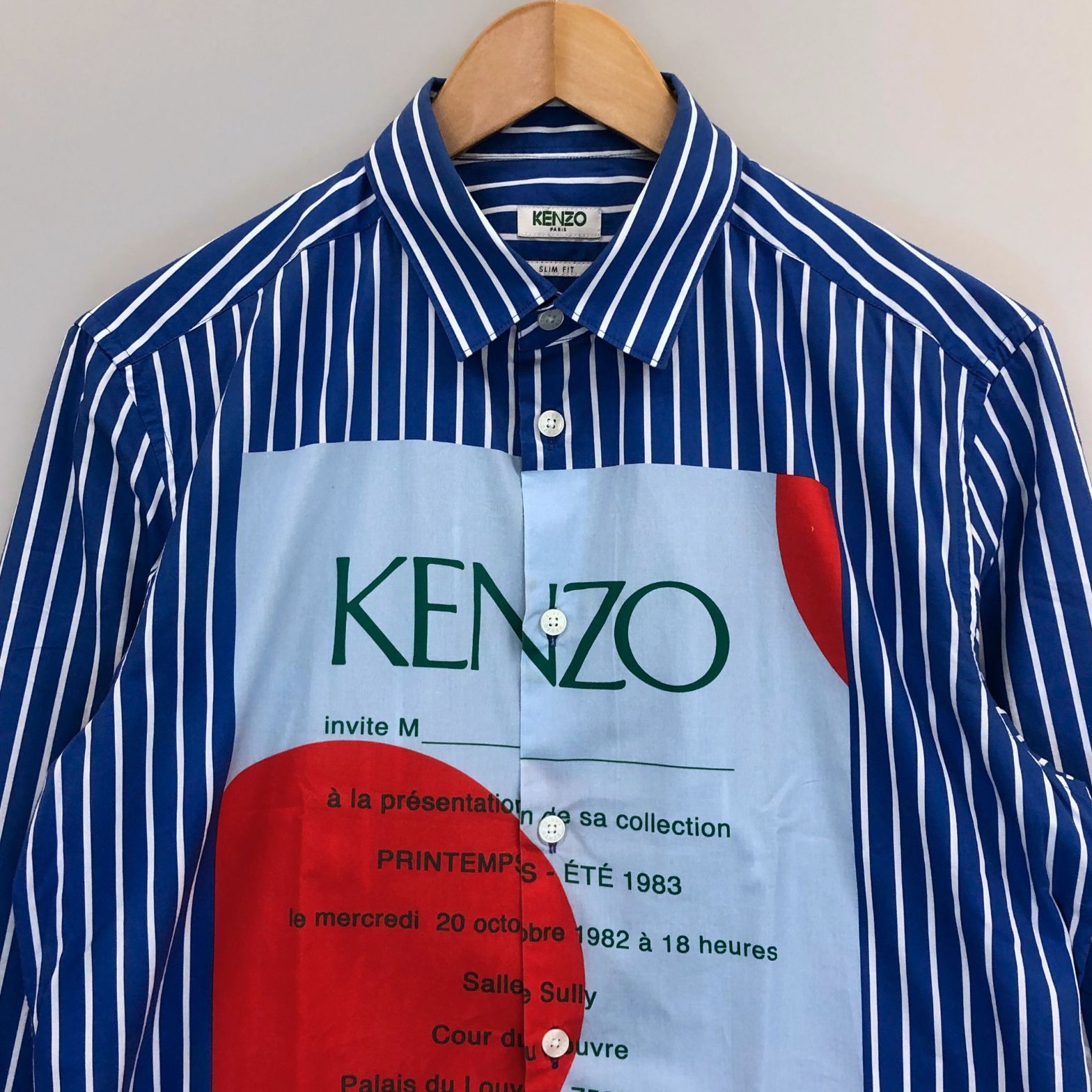 ケンゾー ロングスリーブシャツ ストライプ サックスブルー AFB34