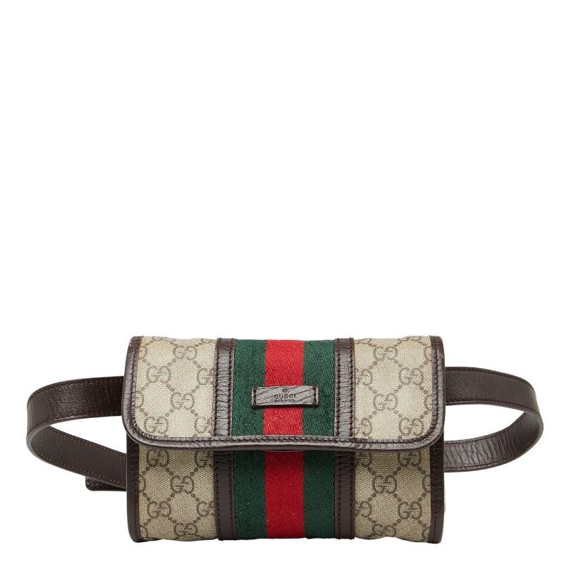 グッチ シェリーライン GGスプリーム ボディバッグ ウエストバッグ 152597 ベージュ マルチカラー PVC レザー レディース GUCCI 1-0236251
