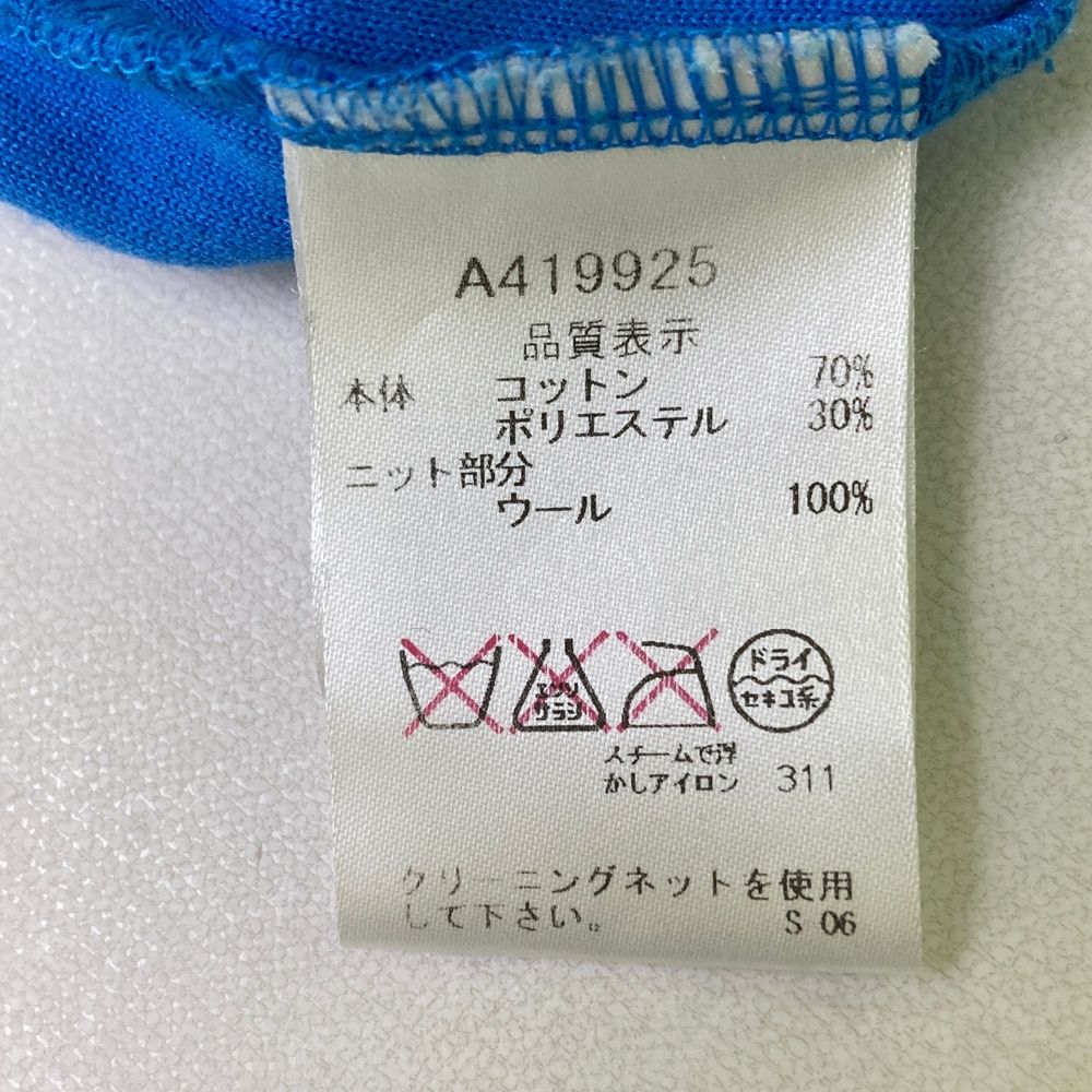 サイズ：40 ARCHIVIO アルチビオ  袖切替 半袖ベロアニット  ブルー系 [240001240900] ゴルフウェア レディース ストスト サイズ：40 ARCHIVIO アルチビオ 袖切替 半袖ベロアニット