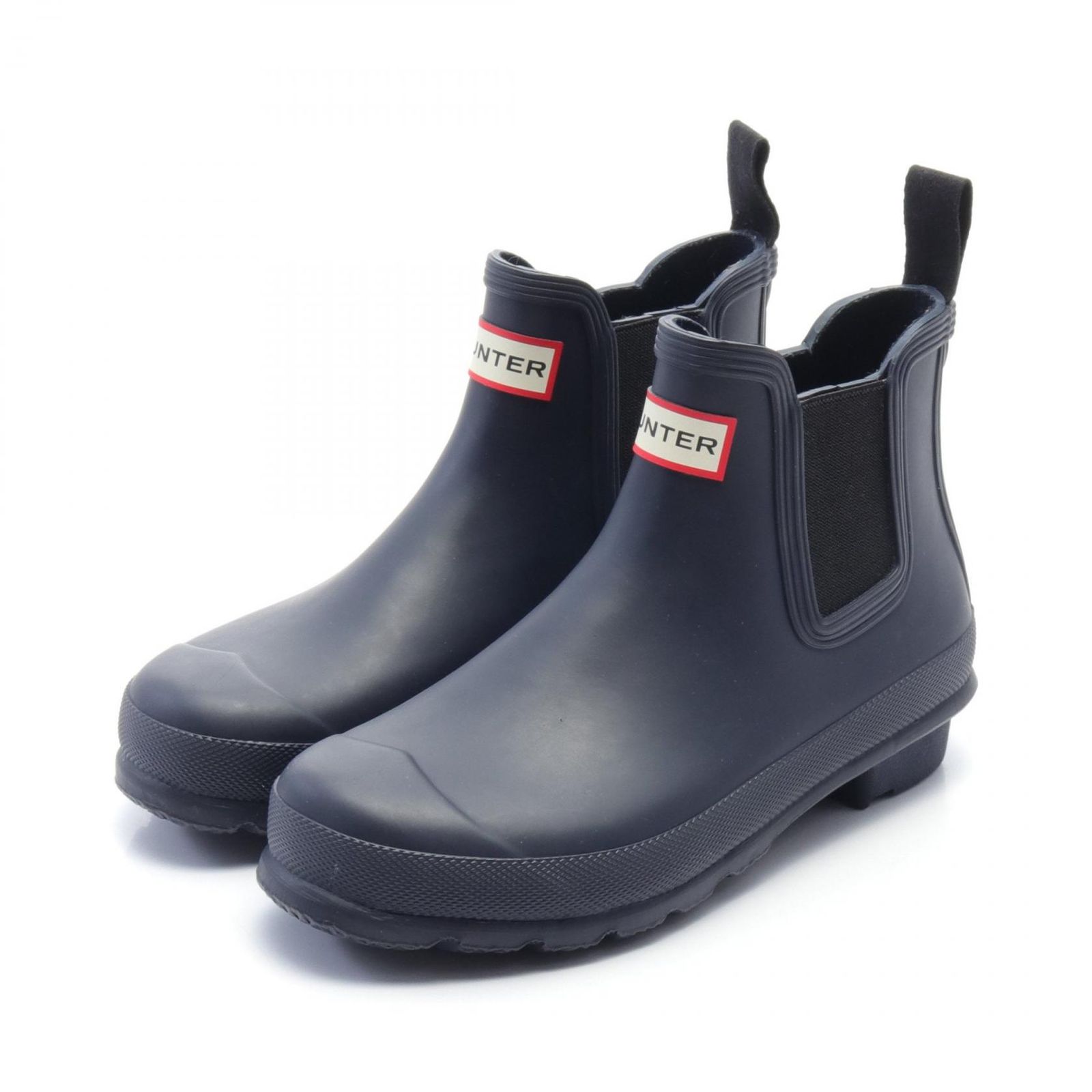 ハンター HUNTER レインシューズ ORIGINAL CHELSEA サイドゴア レインブーツ ラバー レインブーツ ダークネイビー レディース Used B