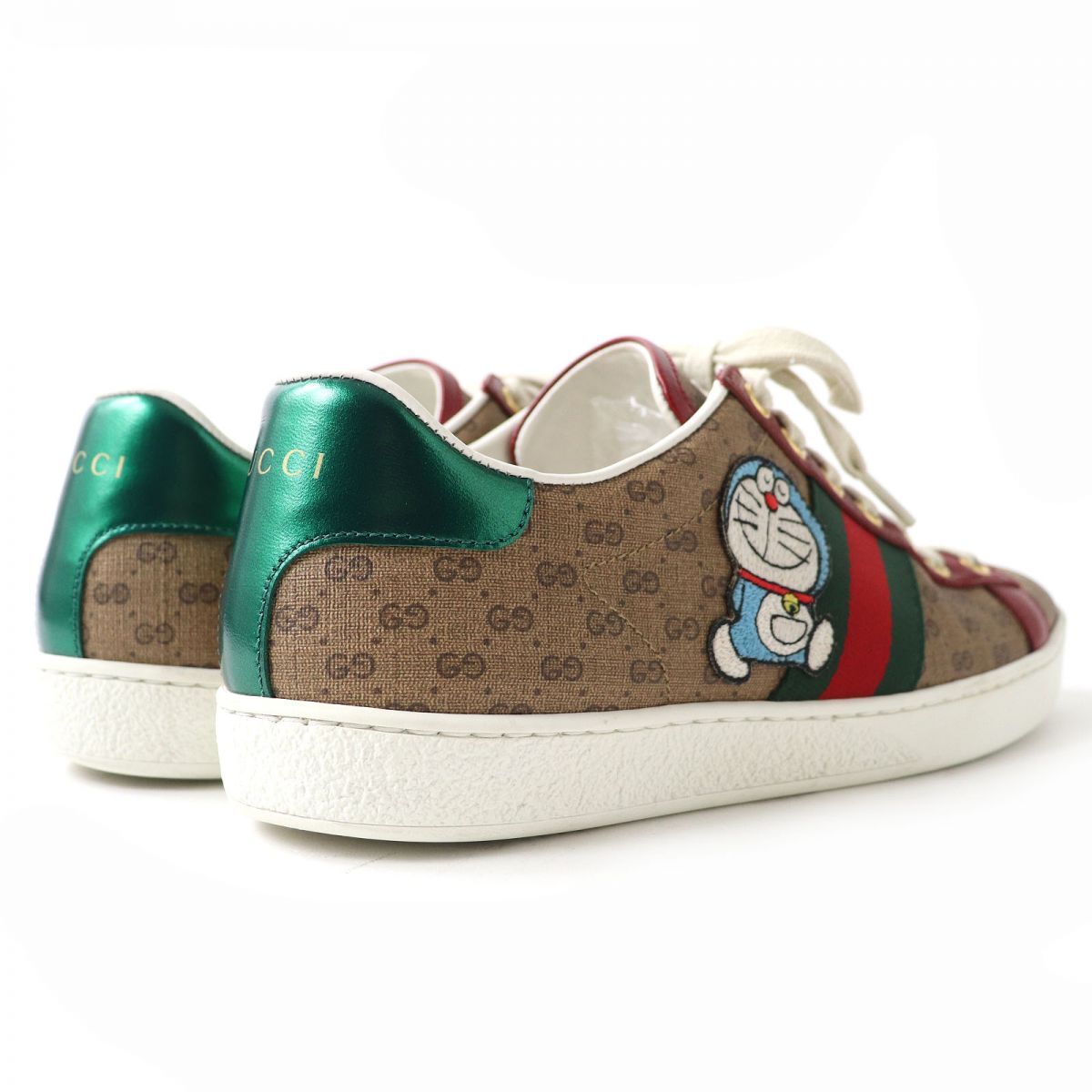 美品△GUCCI グッチ×ドラえもん 655034 シェリーライン GGキャンバス 