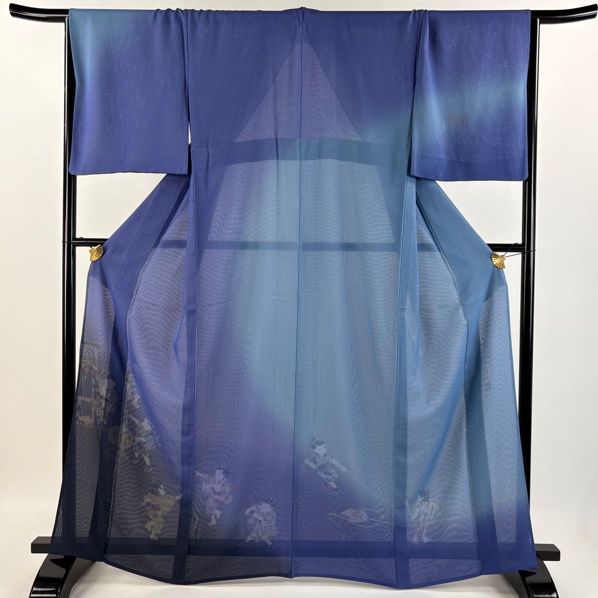 付下げ 身丈165.5cm 裄丈67cm M 紗絽袷 落款 童 祭り ぼかし