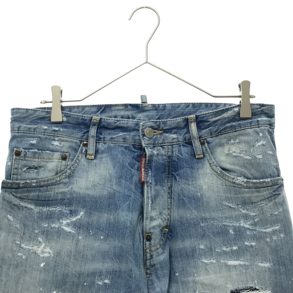 DSQUARED2 (ディースクエアード) 19SS LIGHT PIRANHA WASH SEXY TWIST JEAN S71LB0627  S30309 セクシーツイストジーンズ ダメージ加工ウォッシュドデニムパンツ ライトブルー - メルカリ