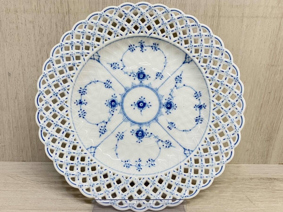 ROYAL COPENHAGEN 26cm オープンワーク ブルーフルーテッド フルレース プレート ロイヤルコペンハーゲン 皿 食器 キッチン