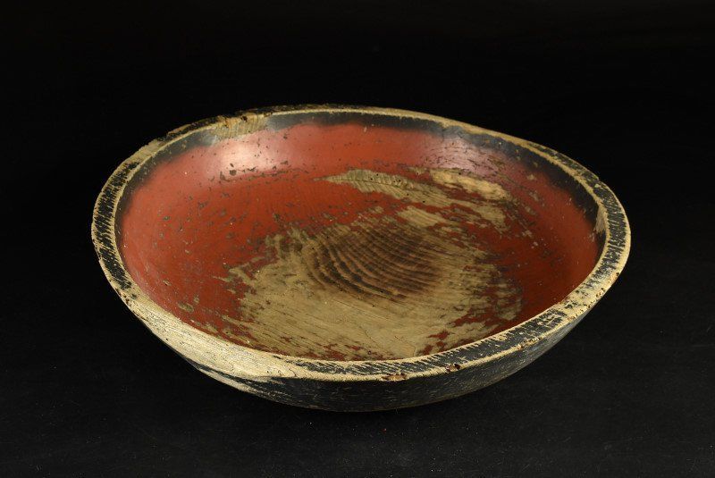 蔵A2412 古美術 木製刳貫 こね鉢 江戸時代 古民藝