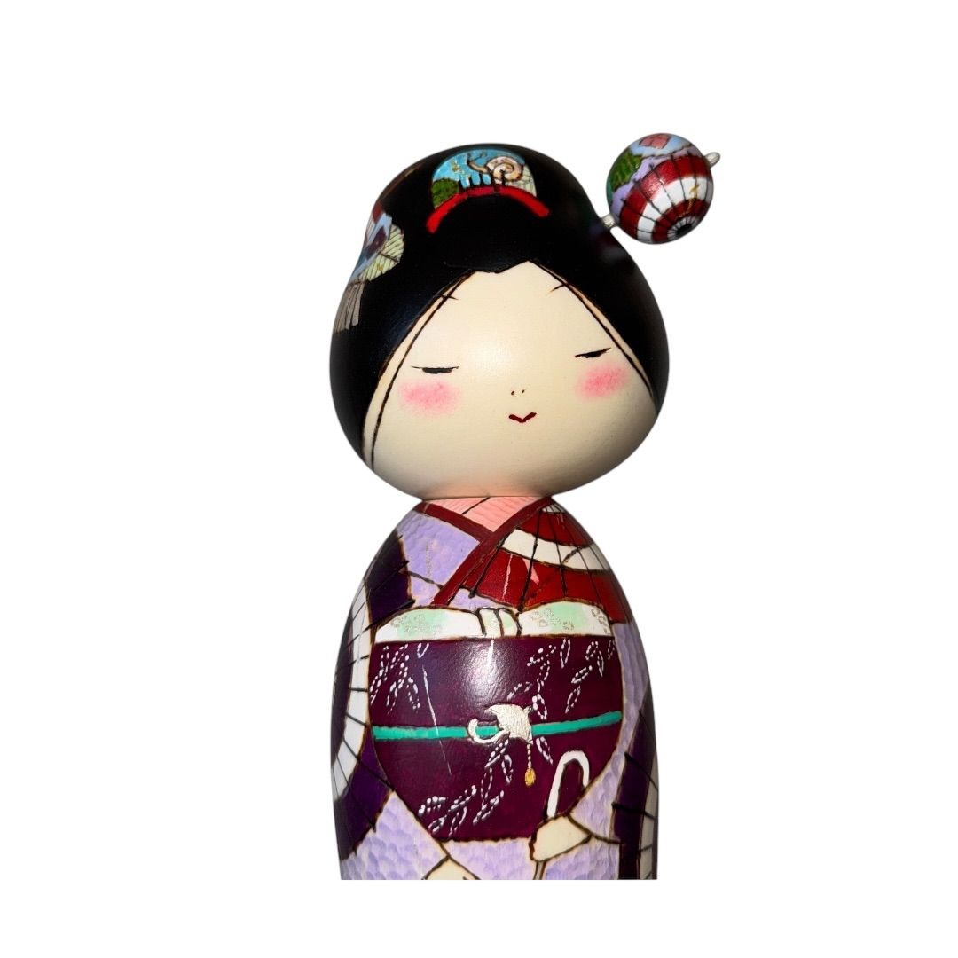 創作こけし 沖いづみ Izumi Oki 【 雨 Ame 】 Kokeshi Doll