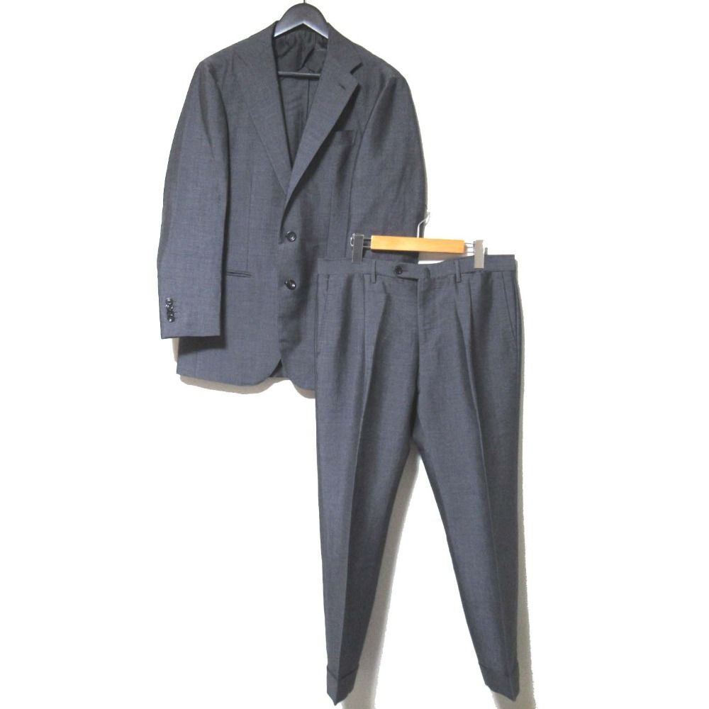 Gianfranco Bommezzadri ジャンフランコボメサドリ 段返り3B テーラードジャケット スラックス スーツ セットアップ 48 グレー メンズ 古着