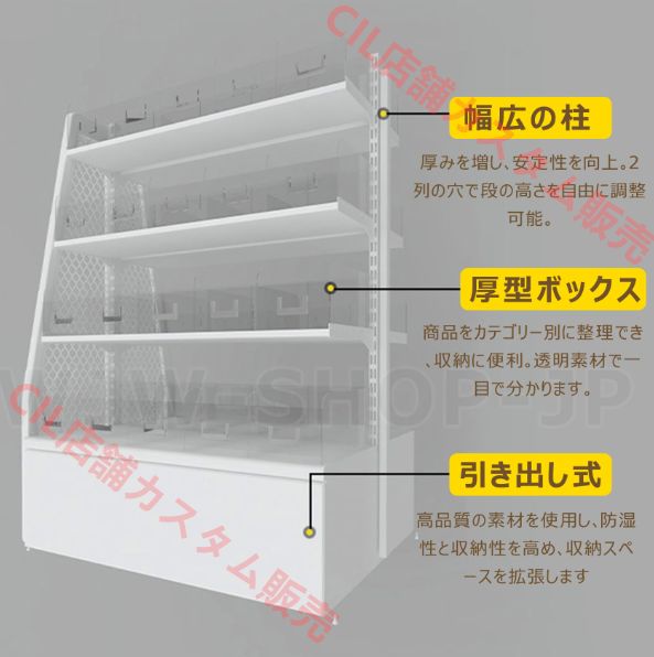スーパーの棚業務用 ディスプレイラック 陳列棚 販売台 連結可能コンビニ用 薬局 Amazon｜AKEMI LIVING スーパーの棚 スーパーマーケットの棚