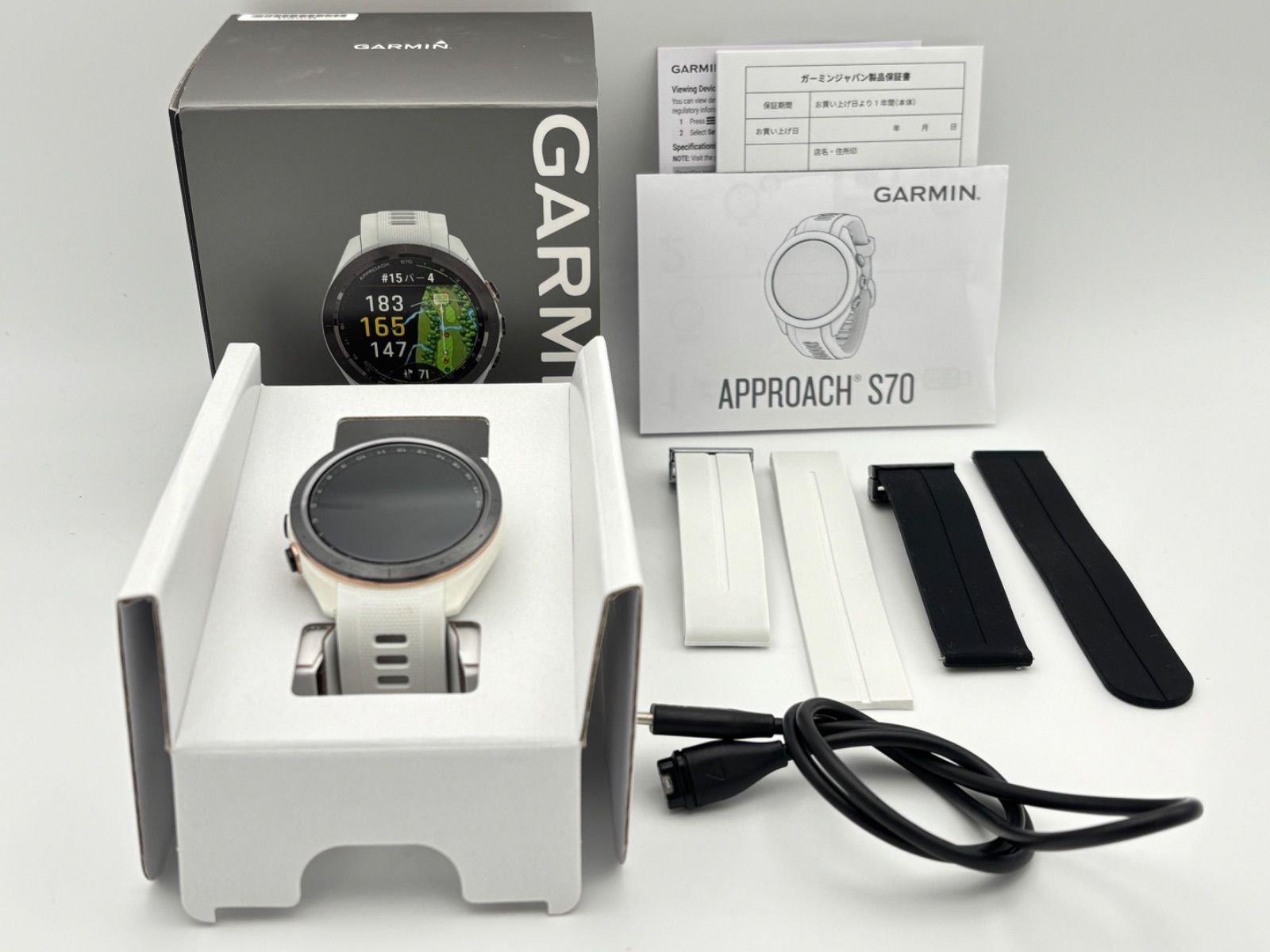 GARMIN Approach S70 42mm ホワイト オマケ付き ガーミン アプローチ ゴルフウォッチ GPSナビ