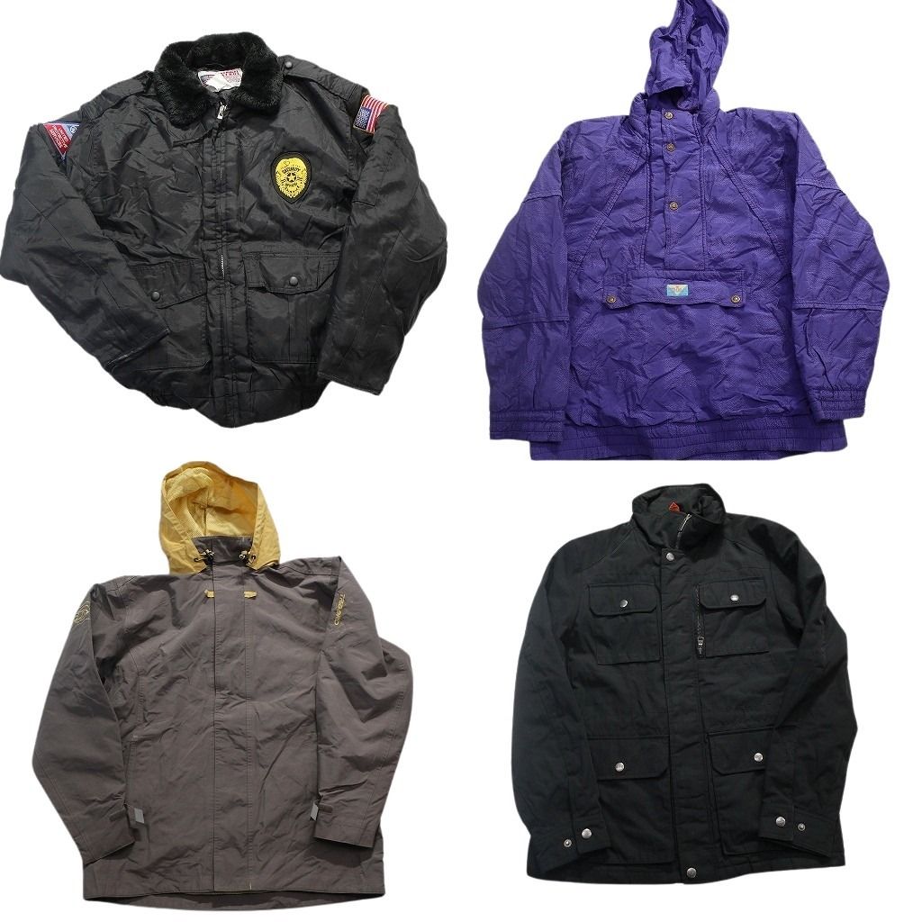 古着卸 まとめ売り  フルジップジャケット 4枚セット (メンズ Ｓ ) ワッペン ボックスシルエット フーディー 無地 中古 古着 MY6081