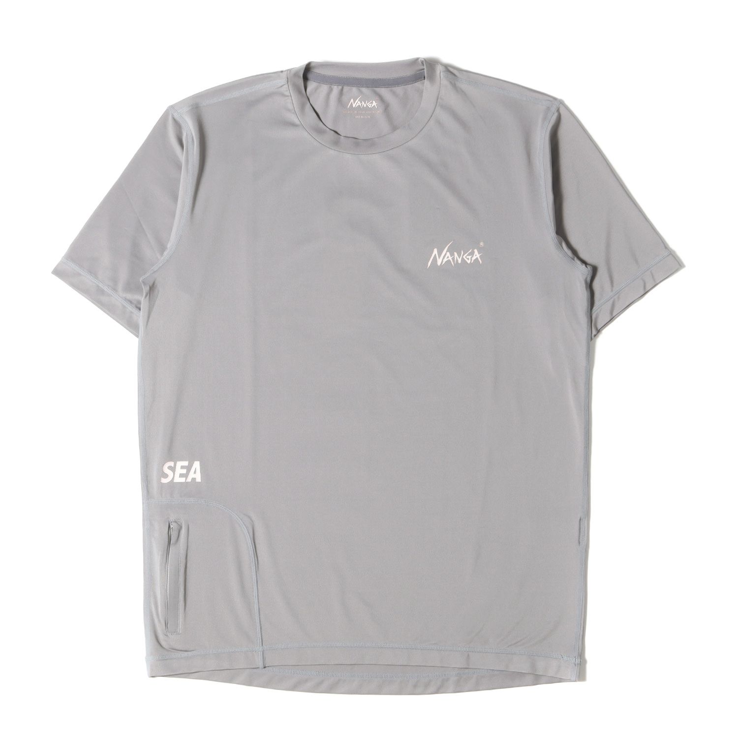 新品 WIND AND SEA ウィンダンシー Tシャツ サイズ:M 22SS NANGA ラッシュガード ストレッチ クルーネック Tシャツ  SHORT SLEEVE RASH GUARD グレー トップス カットソー 半袖【メンズ】 - メルカリ