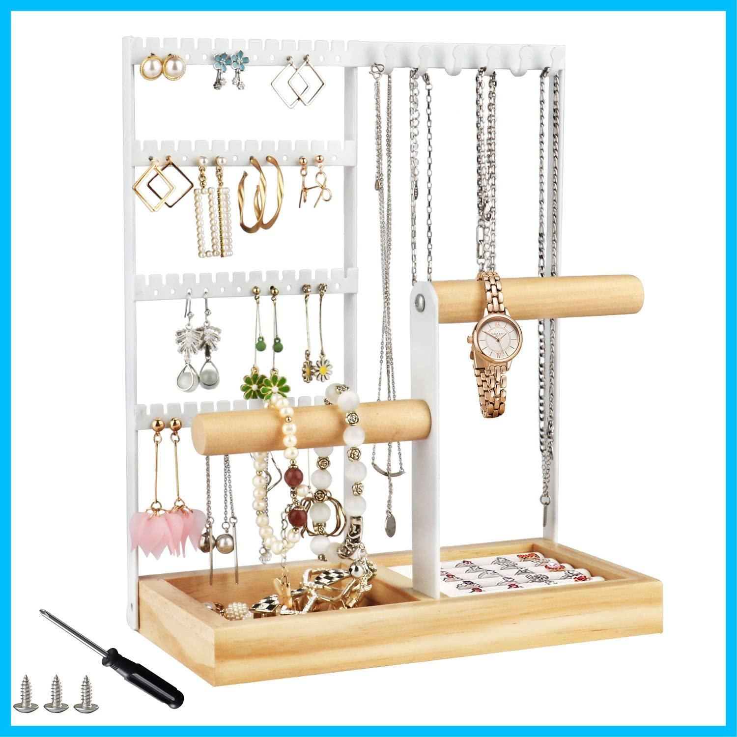 【2022最新】Iptienda アクセサリースタンド 人気 ピアススタンド ジュエリー収納 大容量 ジュエリースタンド アクセサリー掛け ネックレス スタンド プレゼント 女性 人気 アクセサリー収納ボ