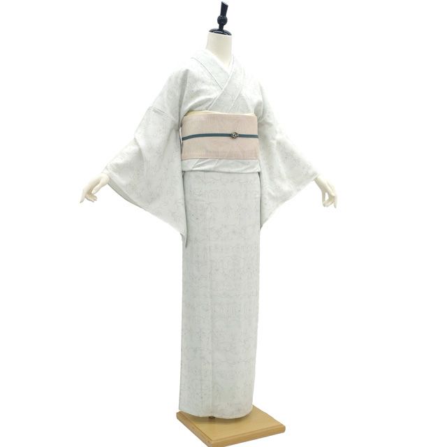 新古品】 夏物 小紋着物 未使用 正絹 絽 五泉 小絽 オパール