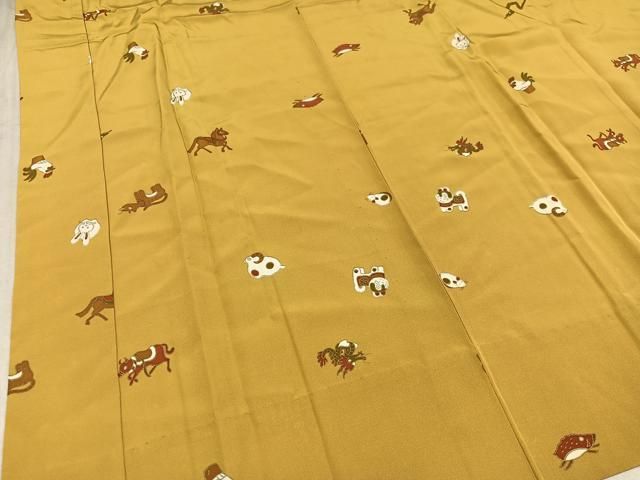 平和屋着物○長襦袢 無双仕立て 十二支 金彩 正絹 逸品 AAAX4166ph