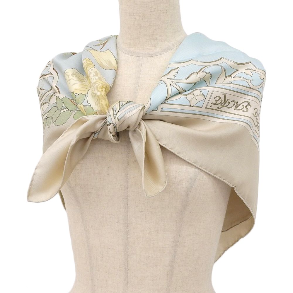 未使用 エルメス HERMES LE FLEUVE SACRE 聖なる大河 カレ90 シルク