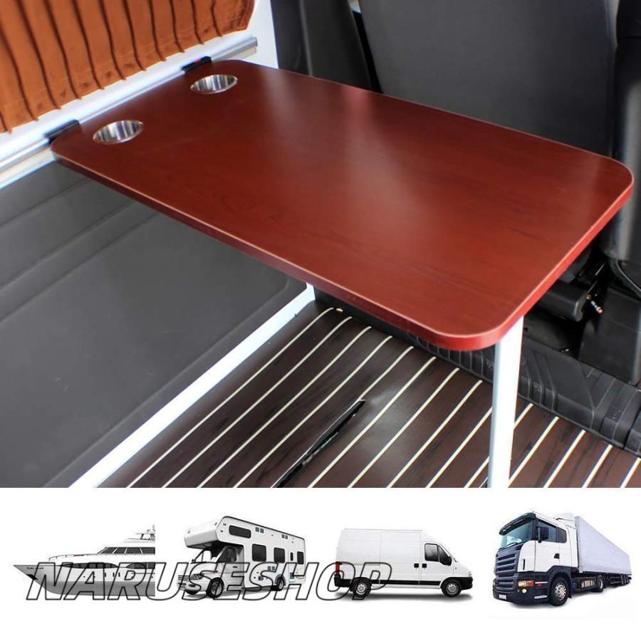 Rvキャンピングカー用のダイニングテーブル 2カップスロット付き丸型RVテーブル キャンピングカー ボート キャラバン バン キャンピ