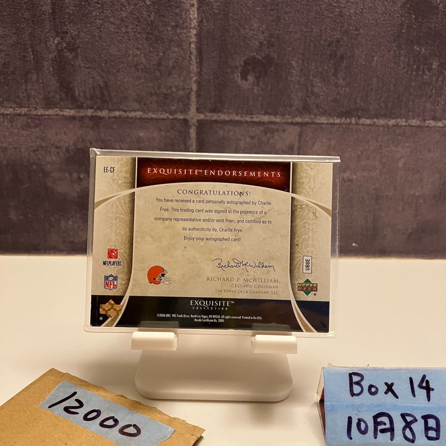 2006-07 Upper Deck Charlie Frye 08 35 直筆サインカード Cleveland Browns Exquisite Collection カード