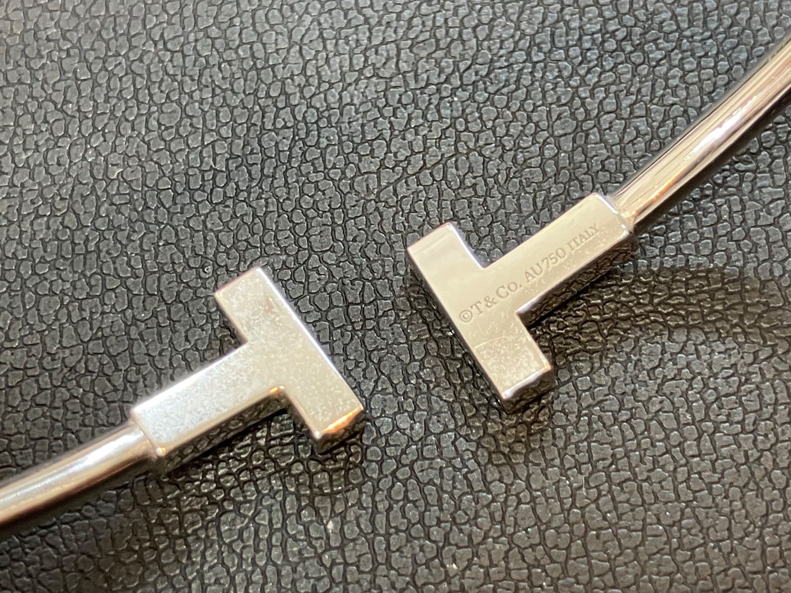 TIFFANY & Co.】T ワイヤー ブレスレット K18 ホワイトゴールド 内周