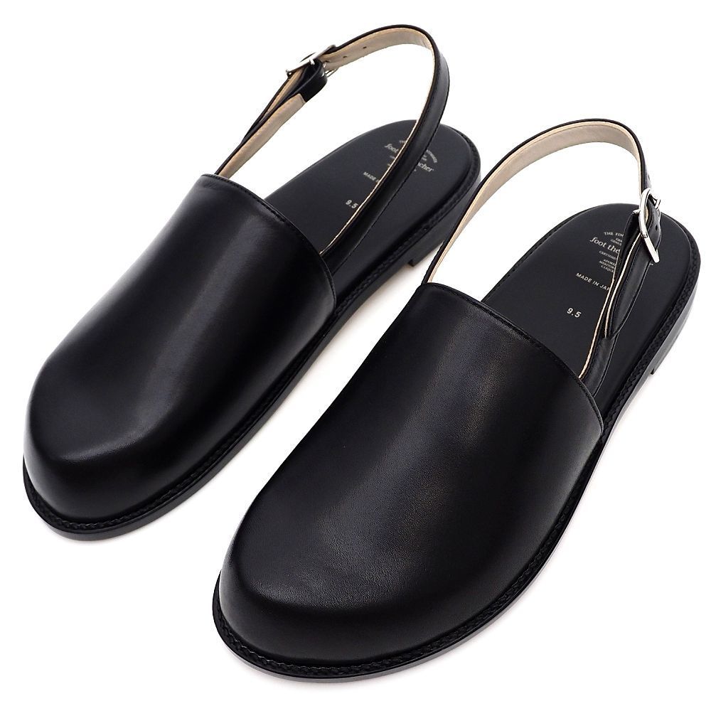 新品 foot the coacher CLOSED TOE レザーサンダル 【サイズ：9.5】 ブラック レザーソール フットザコーチャ― メンズ 5L/H0607S/KUG02/