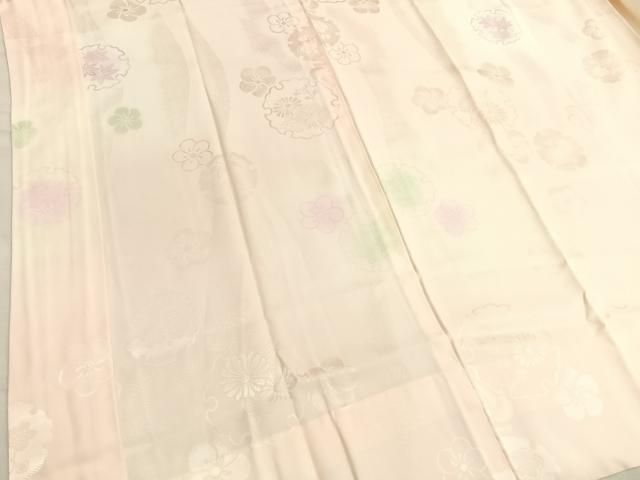 ☘️新品未使用*上質な長襦袢*雪輪花芝地紋*暈し染め*逸品*嬉しいロング丈♡ 平和屋着物□長襦袢 無双仕立て 雪輪花蝶地紋 暈し染め 正絹 逸品