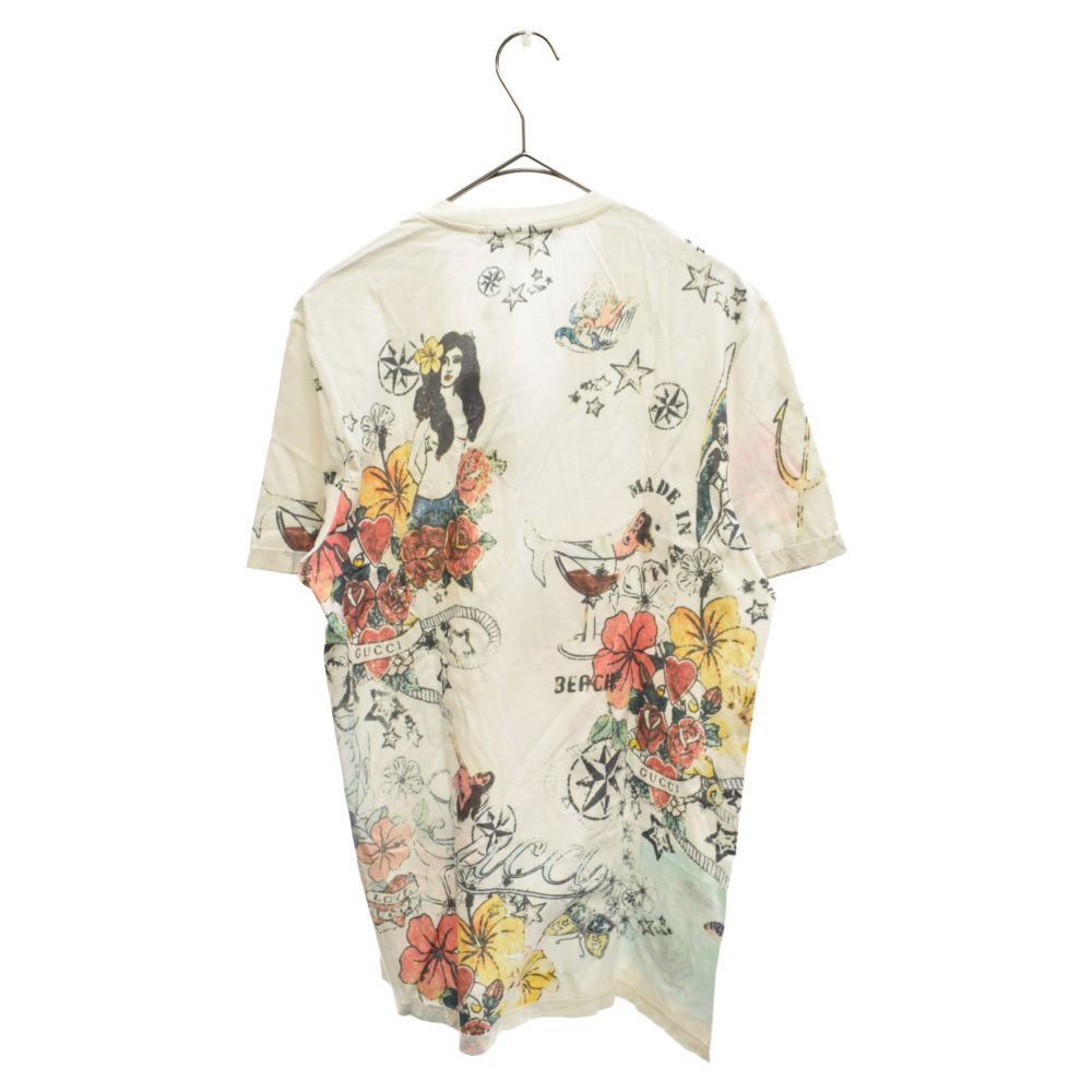 GUCCI (グッチ) 09SS マーメイドタトゥー VネックTシャツ カットソー