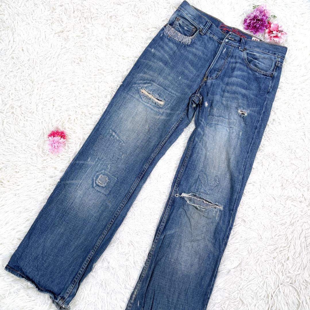 希少✨ Ezra Fitch デニムパンツ ダメージ加工 エズラフィッチ W32 