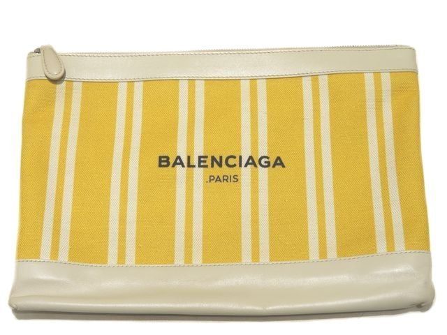 バレンシアガ ストライプ クラッチバッグ 420407 キャンバス レディース BALENCIAGA 【1-0114717】