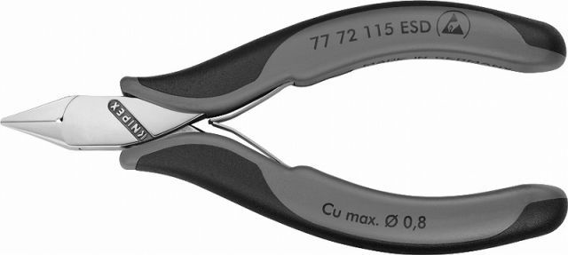 クニペックス KNIPEX ESDエレクトロニクスニッパー115mmミニテーパーヘッド7772-115ESD