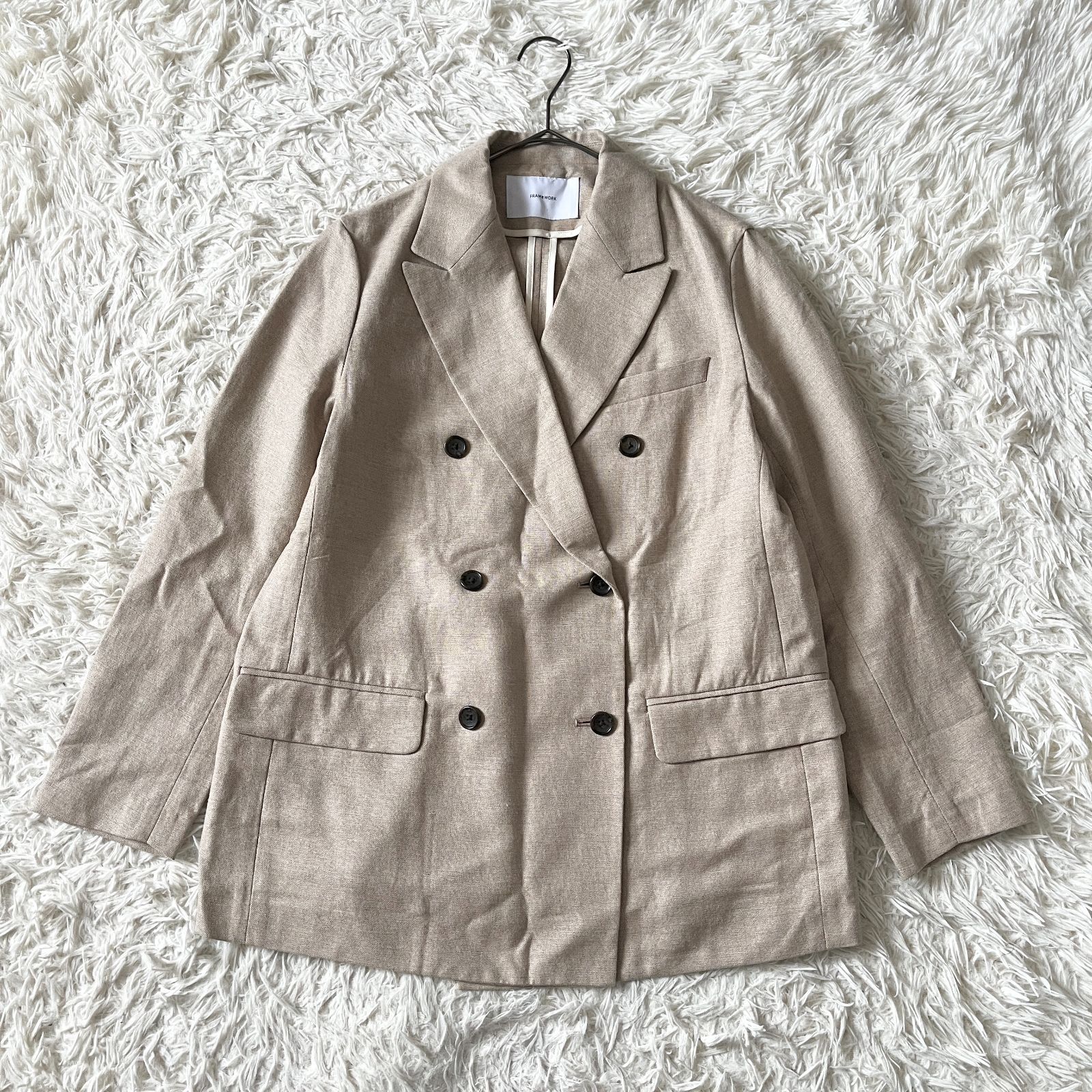 FRAMeWORK フレームワーク 麻混クロスダブルブレスト テーラード