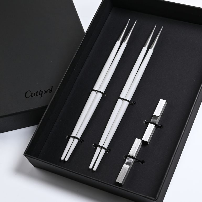 クチポール GOA ゴア ホワイト 2膳セット 箸 箸置き 夫婦箸 チョップスティック 22 cm GO 29 W 洋食器