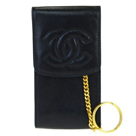【中古】 美品 シャネル CHANEL シガレットケース タバコ入れ ココマーク ブラック レザー 69BM438
