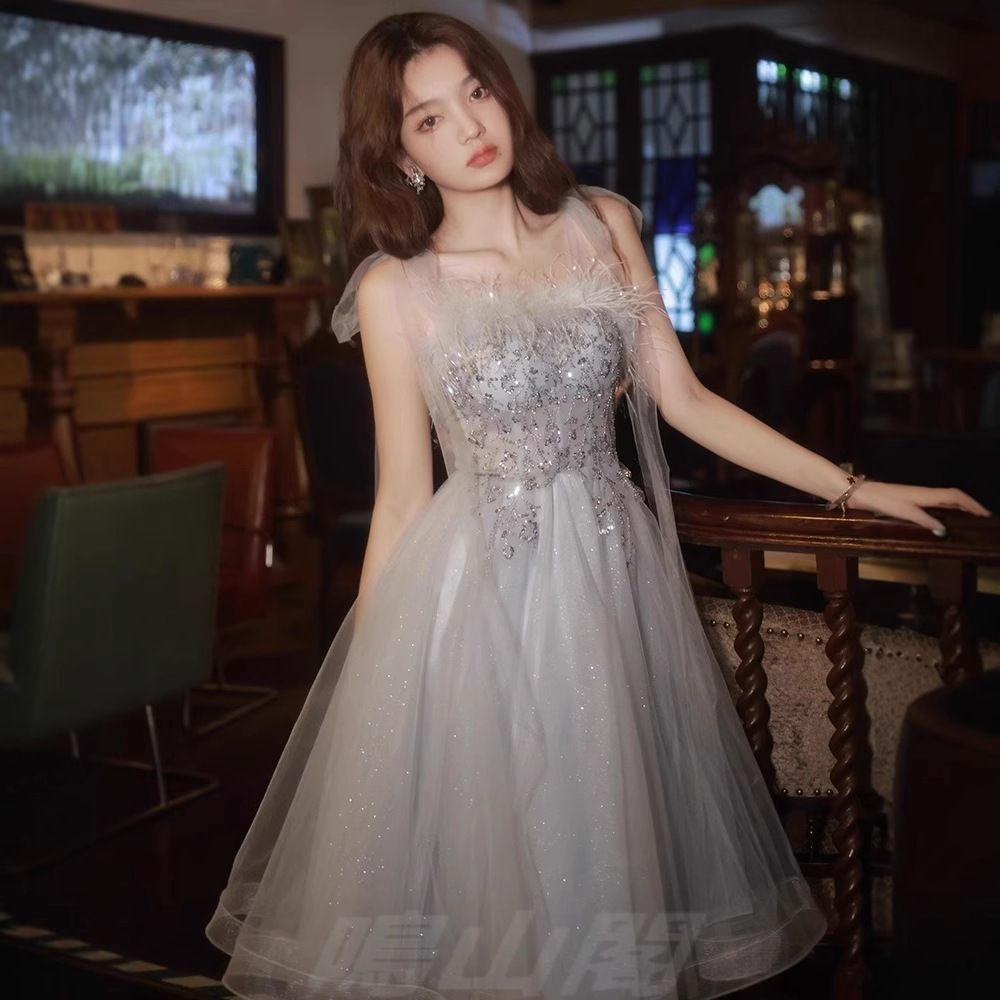 2025 フランス風 感ドレス レディース ノースリーブ Aライン 声楽 発表会 舞台 演奏会 パーティー 超 WP 109