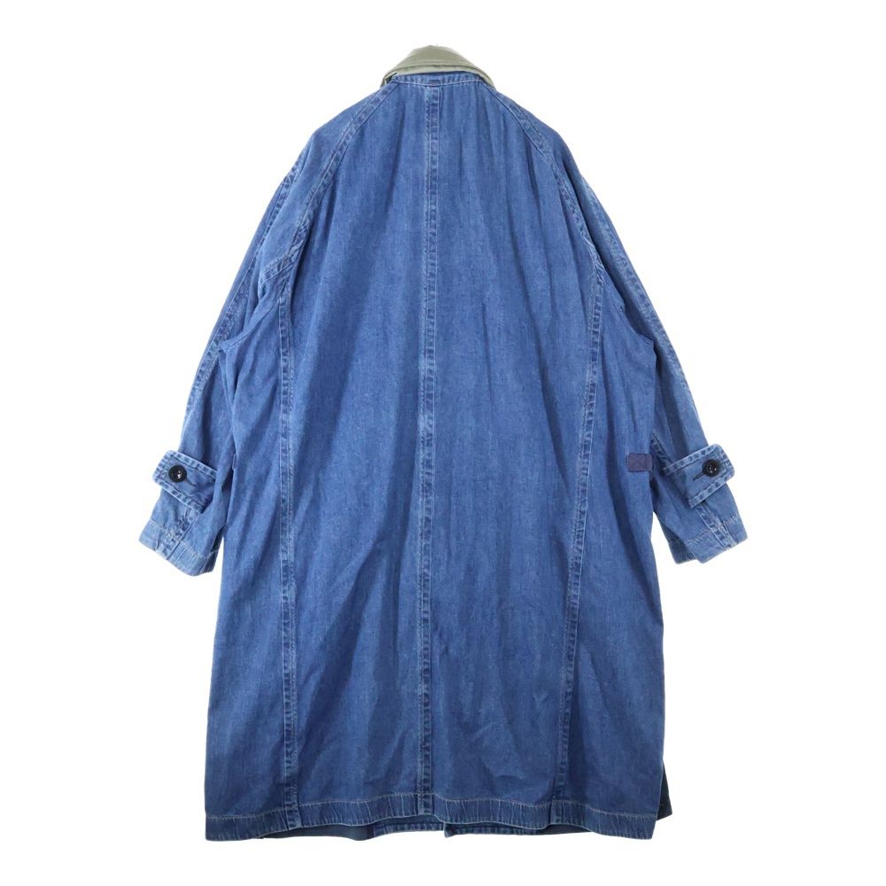 Sacai サカイ 23SS Denim Nylon Coat 23-02998M デニム ナイロン切替ロングコート ブルー